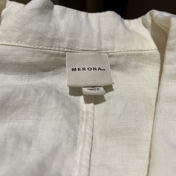 Merona White Linen Blazer Jacket Women’s Small - Picture 14 of 16